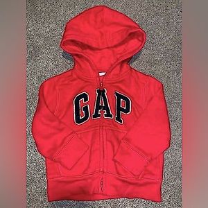 Baby Gap 12-18 months red zip up hoodie sweatshirt. Like new condition